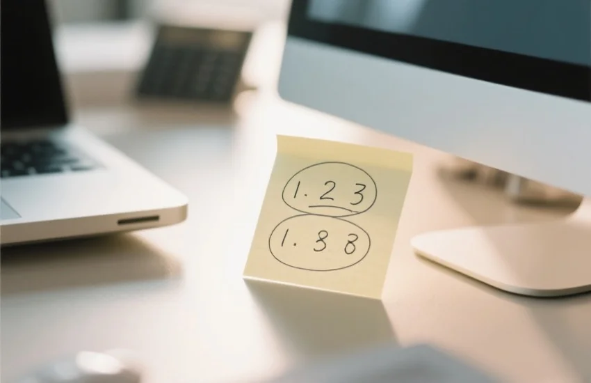 办公桌上的便签数字，数字与熟悉感