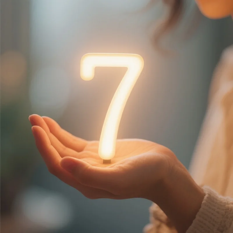 一个发光的幸运数字,象征个人情感联结